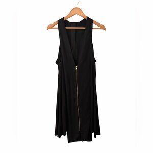 Black Asymmetric Sleeveless Dress